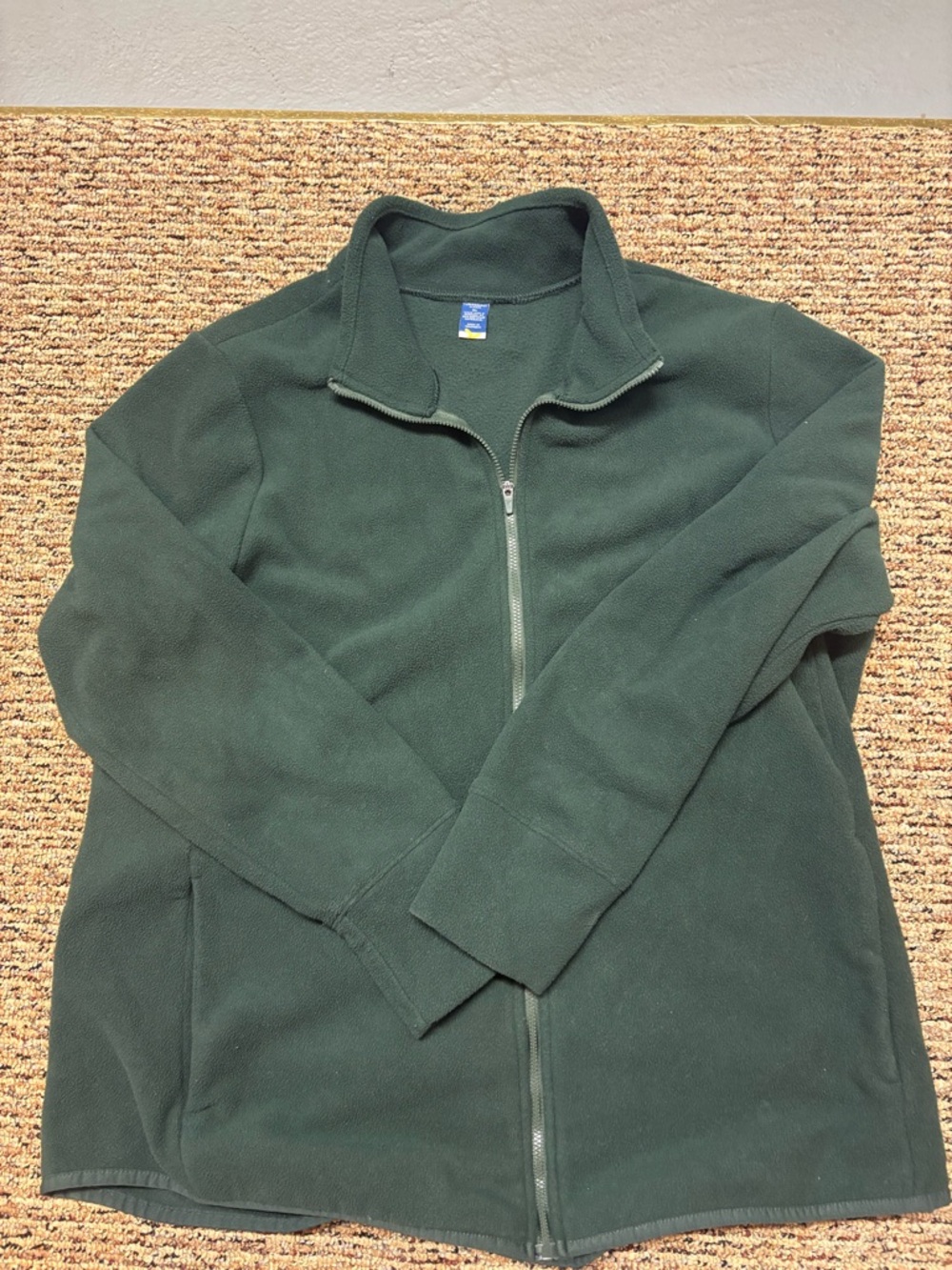 Old Navy Women's Dark Green Full-Zip Fleece Sweater